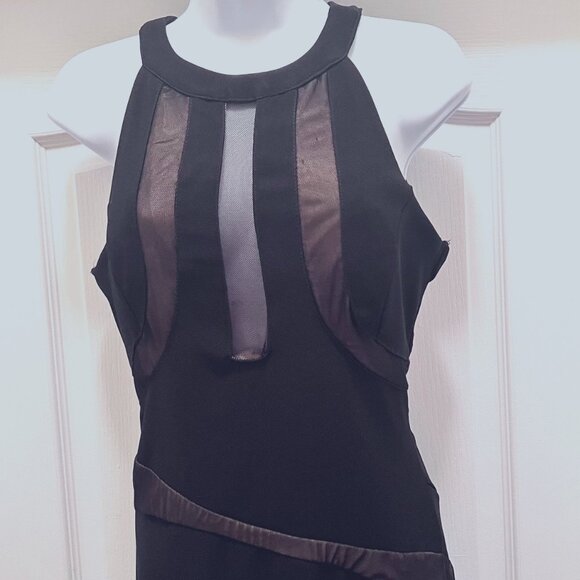 Honey & Rosie Long Maxie Black Sheer Dress-Formal-Size Medium-Black/Nude-Stretch - Picture 5 of 16